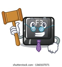 Judge f3 button installed on cartoon computer