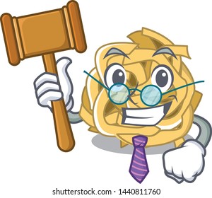 Judge fettuccine is put on cartoon board