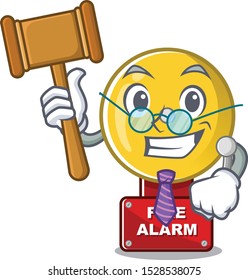 Judge fire alarm in the a cartoon