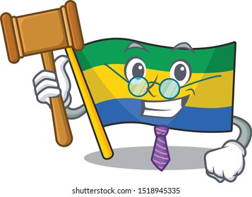 Judge flag gabon stored in drawer character