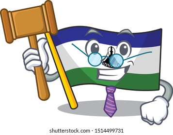 Judge flag lesotho placed on cartoon chair