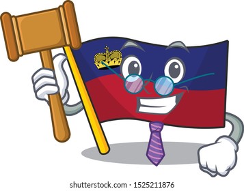 Judge flag liechtenstein in the cartoon shape