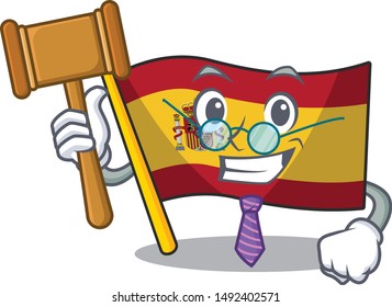 Judge flag spain with in the mascot shape