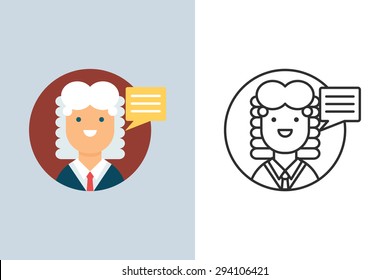 Judge flat and line style vector icon