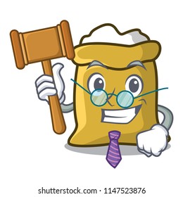 Judge flour mascot cartoon style
