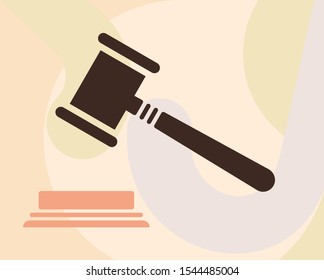 Judge Gavel Anvil Icon Vector Illustration