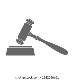 Judge gavel and anvil. Judicial system. Vector.