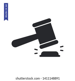 Judge Gavel Auction Icon Vector Illustration