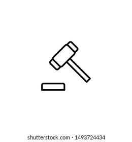 judge gavel, auction icon vector illustration
