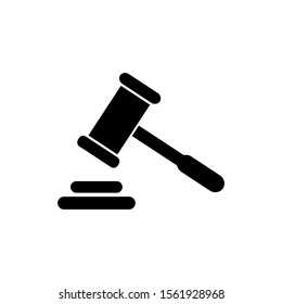 Judge Gavel Auction Icon Vector Illustration