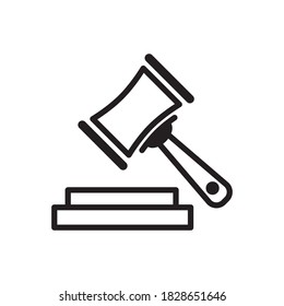 Diseño de la Ilustración del vector del icono de la subasta del juez Gavel