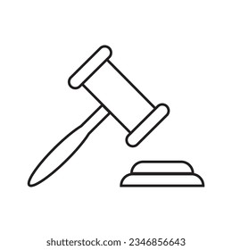Judge Gavel Auction Icon Vector Illustration
icon editable stroke, sign, symbol outline line button isolated on white