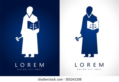 Judge with gavel and book