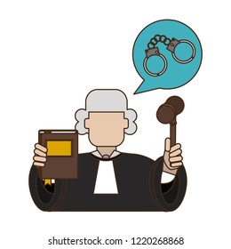 Judge with gavel and constitution