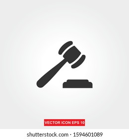 Judge gavel flat icon vector Illustration