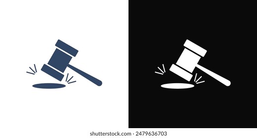 Judge gavel hammer icon. Auction law court justice icon vector silhouette