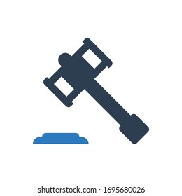 judge gavel icon , Auction Hammer icon (vector illustration)