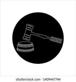 Judge Gavel Icon, Judge Hammer Icon Vector Art Illustration