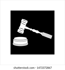 Judge Gavel Icon, Judge Hammer Icon Vector Art Illustration