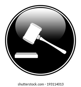 Judge gavel icon on white background.