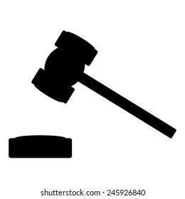 Judge gavel icon on white background. Vector illustration.