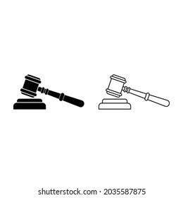 judge gavel icon set. judge gavel vector illustrations symbol of 