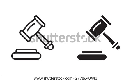 judge gavel icon set. Judge gavel icon vector. Law icon vector. Auction hammer. transparent.