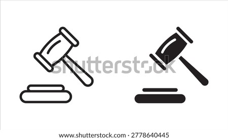 judge gavel icon set. Judge gavel icon vector. Law icon vector. Auction hammer. transparent.