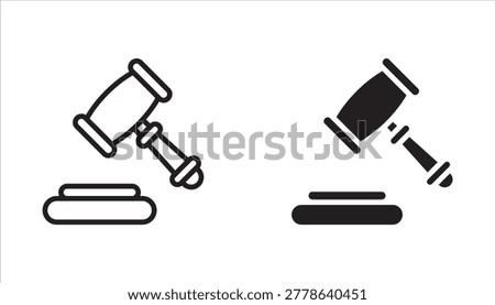 judge gavel icon set. Judge gavel icon vector. Law icon vector. Auction hammer. transparent.