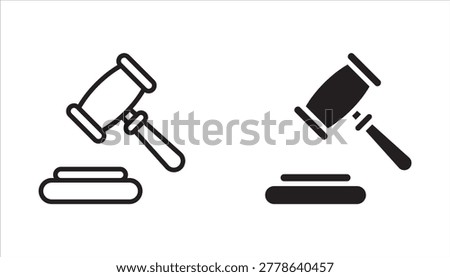 judge gavel icon set. Judge gavel icon vector. Law icon vector. Auction hammer. transparent.