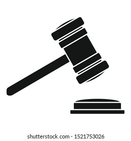 Judge gavel icon. Simple illustration of judge gavel vector icon for web design isolated on white background