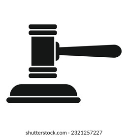 Vector simple del icono del martillo del juez. Responsabilidad política. Finanzas de seguridad