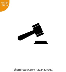 Judge gavel icon single simple vector illustration, good for all purposes,  Isolated on white background.