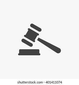 Judge Gavel Icon in trendy flat style isolated on grey background. Law symbol for your web site design, logo, app, UI. Vector illustration, EPS10.