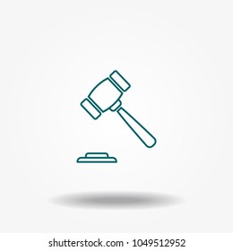 Judge gavel icon vector.