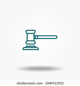 Judge gavel icon vector.