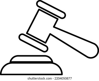 Judge Gavel Icon Vector. Auction Sign.eps
