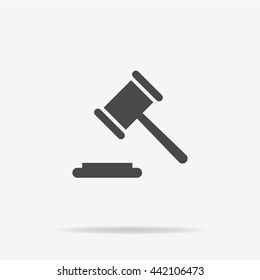 Judge gavel icon. Vector concept illustration for design.
