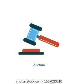 Judge Gavel Icon Vector Design Template. Flat illustration