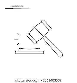 Judge Gavel Icon Vector Design.