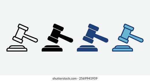 Judge Gavel icon vector. Law icon vector. Auction hammer. Gavel Icon Set.