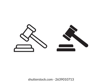 judge gavel icon vector. gavel icon on white background.