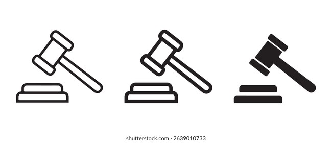 judge gavel icon vector. gavel icon on white background.