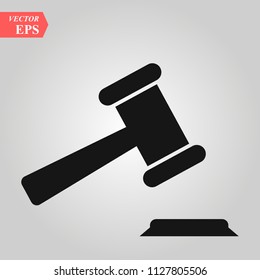Judge gavel Icon Vector. Simple flat symbol. Perfect Black pictogram illustration on white background.
