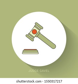 Judge gavel Icon Vector. Simple flat symbol.