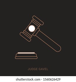 Judge gavel Icon Vector. Simple flat symbol.