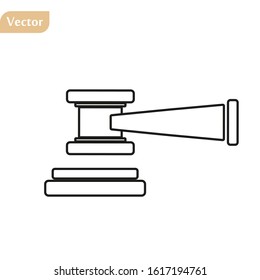 Judge gavel Icon Vector. Simple flat symbol. Perfect Black pictogram illustration on white background.