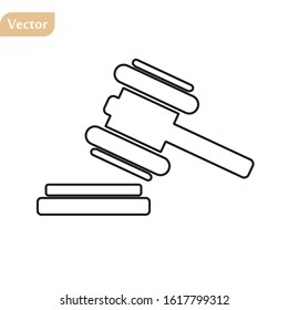 Judge gavel Icon Vector. Simple flat symbol. Perfect Black pictogram illustration on white background.