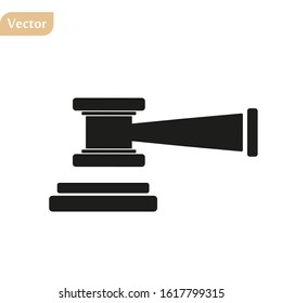Judge gavel Icon Vector. Simple flat symbol. Perfect Black pictogram illustration on white background.
