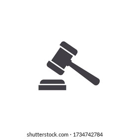 Judge gavel Icon, Vector Simple illustration isolated on white background.